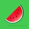 Watermelon vector color illustration. Slice watermelon vector fl