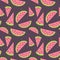 Watermelon vector colorful seamless pattern on bro