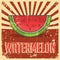 Watermelon Vintage Retro Signage Vector