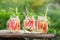 Watermelon water in glass jars