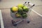 watermelons in the basket from the supermarket.