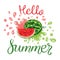 Watermelons and lettering hello summer