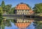 Watermill building with reflection in the water in Steinfurt