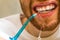 Waterpik electric dental professional oral irrigator for teeth close up