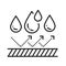 Waterproof black line icon. Water repellent technology concept. Pictogram for web page, mobile app, promo. UI UX GUI design