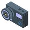 Waterproof camcorder icon, isometric style