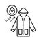 Waterproof cloth black line icon. Water repellent outerwear concept. Impermeable textile, fabric sign. Pictogram for web page,