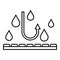Waterproof fabric feature icon, outline style