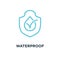 waterproof icon. water resistant concept symbol design, linear v