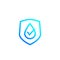 Waterproof icon, water resistant vector label