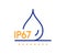 Waterproof line icon. Water resistant ip67 sign. Vector