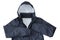 Waterproof windproof Rain jacket with hood in black isolated on