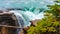 Waters of the Athabasca River cascading over the Falls