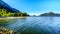 The waters of Howe Sound and surrounding mountains along Highway 99 between Vancouver and Squamish, British Columbia