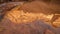 The waters of the Left Fork in Zion national park`s Subway hike reflect the sunlit cliffs above as they flow over sandstone ledges