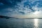 waterscape landscape boats sailing in river dramatic sky