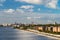 Waterside embankment modern architecture, Copenhagen, Denmark, aerial view. Travel and vacation