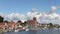 Waterside panorama of Kappeln with Pierspeicher hotel and harbour