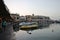 Waterside restaurants in early evening light at Old Venetian Harbor in Rethymnon