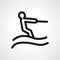 Waterskiing, Water ski pictogram line icon. waterskiing linear outline icon
