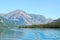 Waterton lake and mountains