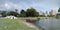 Waterway with bridge leads to pond in Ala Moana Beach Park