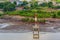 Waterway signs on rivers in Vietnam.