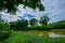 Waterways and natural trees with blue skies