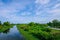 Waterways and natural trees with blue skies