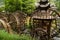 Waterwheel front of entrance to Huanglong cave in China.