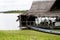 Watery parking lot at and restaurant floating Yarinacocha lake, Pucallpa