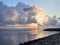 Wattenmeer, mud tideland in North Sea, Germany on sunset. Nordsee, Watt.