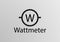 Wattmetter Symbol, Vector symbol design. Engineering Symbols.