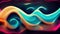 Wave art graphic painting abstract background