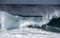 Wave breaking on coastline