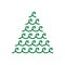Wave Christmas tree symbol. Greek flat ornaments.