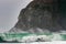 Wave Closes out in front of huge Rock on Oregon Coast