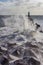 Wave crashing over a rock jetty Ramsgate, England