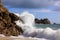 Wave Crashing on Rocks Cornwall England