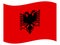 Wave Flag of Albania on white background