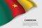 Wave flag of Cameroon on white background. Banner or ribbon vect