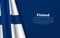 Wave flag of Finland with copyspace background.