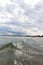 Wave form Ionian sea hitting the shore of Catania beach