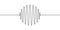 Wave forms of the amplitude round ring sphere, vector to draw one line wave sound, vibrations, acoustic waves, oscillation circle