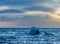 Wave forms plume off Ke\'e Beach in Kauai