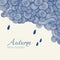 Wave hand-drawn doodle. Vector wavy background with raindrops. Autumn theme.