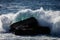 Wave Hitting Rock Off California Coastline