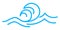 Wave line icon, sea and ocean ripple water curve