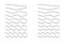 Wave line and wavy zigzag lines. Vector black underlines, smooth end squiggly horizontal curvy squiggles.