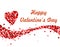 Wave made of red hearts. Valentine` s day.